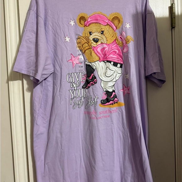 NWT Simply Southern Baseball Girl Tee Shirt - Picture 4 of 7